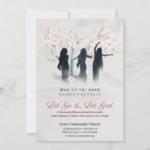 Convite Recuo de Igreja Feminino Flor de Pêssego Rosa Suav