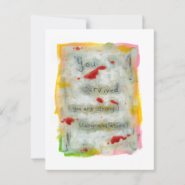 Convite Recuperação de sobrevivência cura esperança doença (Frente)