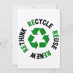 Convite Recycle Reuse Renew Rethink Earth Day Environmenta