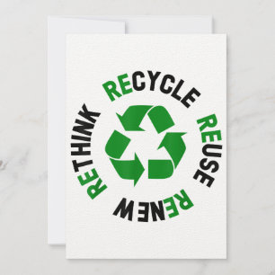 Convite Recycle Reuse Renew Rethink Earth Day Environmenta
