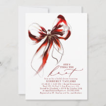 Red and Gold Bow Elegant Whimsical Bridal Shower