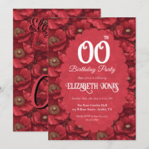Red Anemones Flower Outdoor Birthday Party