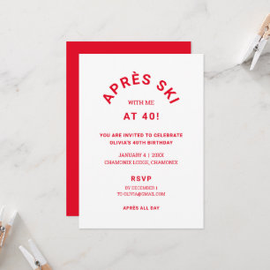 Convite Red Après De Inverno Esqui Comigo À 40 Festas de a