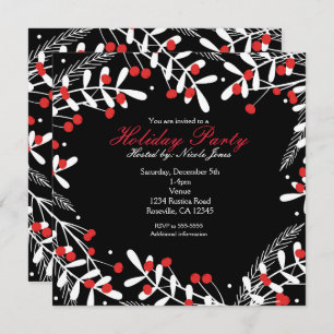 Convite Red Berries e White Saem do Feriado Negro