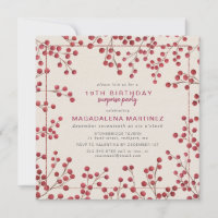 Red Berry Winter 19TH Birthday Surprise Party