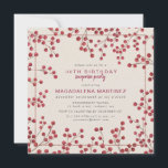 Convite Red Berry Winter aniversário de 30 anos Surprise P<br><div class="desc">Convite de aniversário de chic russo apresenta bagas vermelhas rústicas como um quadro. A tipografia moderna e mínima contribui para a estética contemporânea.</div>