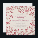 Convite Red Berry Winter aniversário de 40 anos Surprise P<br><div class="desc">Convite de aniversário de chic russo apresenta bagas vermelhas rústicas como um quadro. A tipografia moderna e mínima contribui para a estética contemporânea.</div>