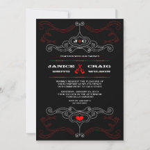 Red & Black Rock 'n' Roll Music Themed Weding