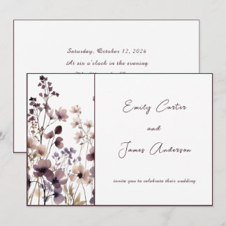Convite Red Blush Floral Wedding Elegant Romantic