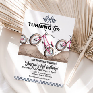 Convite Red BMX birthday invitation, Any age, Dirt bike