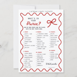 Convite Red Bow Baby Shower - Editable Name, 5x7 Invitatio