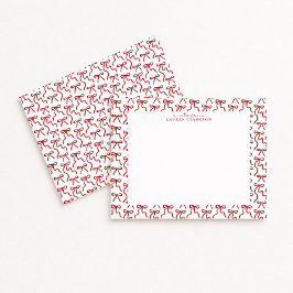 Convite Red Bow Border Valentine's Day Note Card