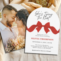 Red Bow She's Tying the Knot Photo Bridal Shower