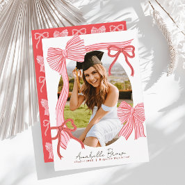 Convite Red Bows Photo Graduation Announcement