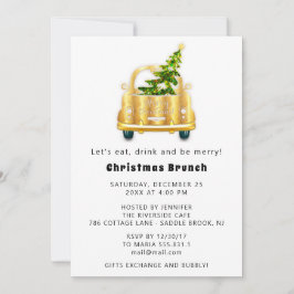 Convite Red Car Brunt Jante Árvore Dourada Castanho