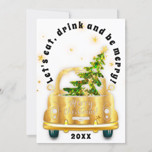 Convite Red Car Brunt Janto Árvore Dourada