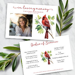 Convite Red Cardinal Memorial Funeral