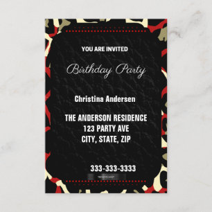 Convite Red Cheetah Birthday