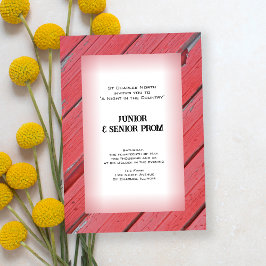 Convite Red Country Barn Wood Junior / Baile de formatura