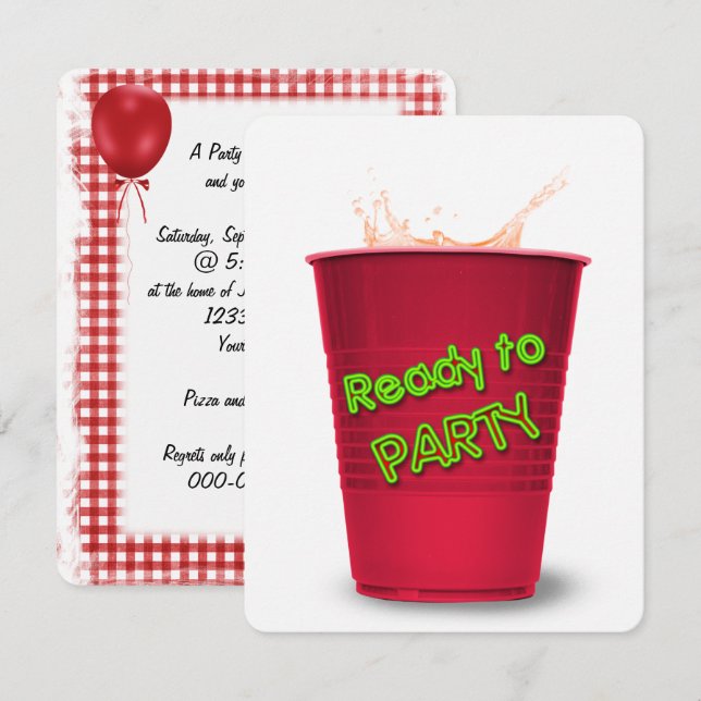 Convite Red Cup Drink (Frente/Verso)