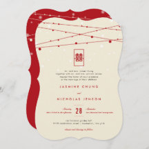 Red Double Feliness Fairy Luz Casamento Chinês