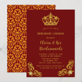 Convite Red e Dourada Royal Bridesmaids Luncheid