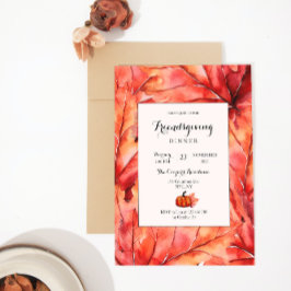 Convite Red Fall Deixa Pumpkin Ação de Graças