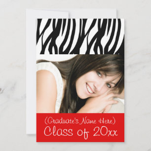 Convite Red Feminine Graduation or Party Invite