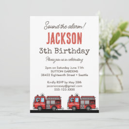 Convite Red Fire Truck Party Décor | Custom Kids Birthday