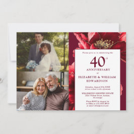 Convite Red Floral, então, e agora 40 anos 2 Foto