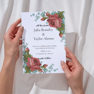Convite Red Floral Luxury Invitation – Elegant & Timeless