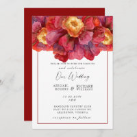 Red Floral Wedding Tuscan Bold e Vibrant Invit