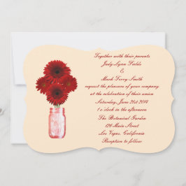 Convite Red Flowers Mason Jar Weditation