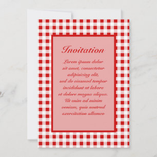 Convite Red Gingham + Cor Personalizada