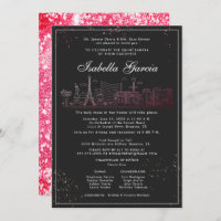 Red Glitter Las Vegas Quinceañera Birthday