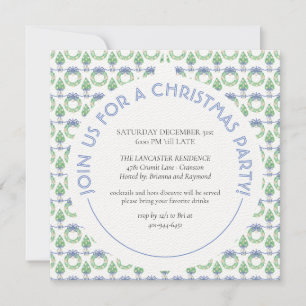 Convite Red Green Stripes Moderno Partido de Férias Minima