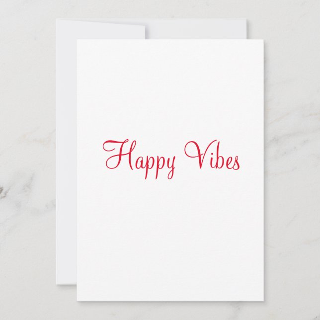 Convite Red Happy vibe simples caligrafia mínima (Frente)