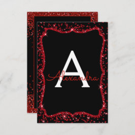 Convite Red Heart Glitter Sparkle Doce Dezesseis Aniversár