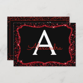 Convite Red Heart Glitter Sparkle Doce Dezesseis Aniversár