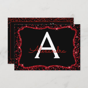 Convite Red Heart Glitter Sparkle Doce Dezesseis Aniversár