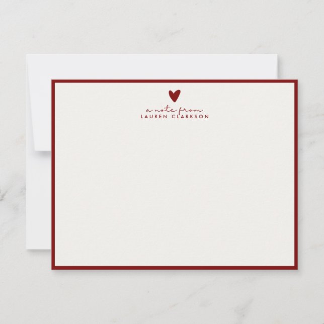 Convite Red Heart Valentine’s Day Note Card (Frente)