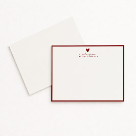 Convite Red Heart Valentine’s Day Note Card