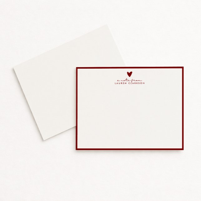 Convite Red Heart Valentine’s Day Note Card (Criador carregado)