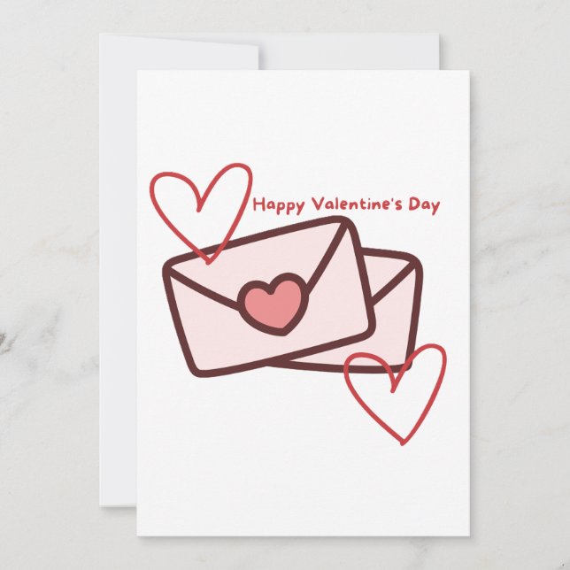 Convite Red Hearth Happy Valentine's Day (Frente)