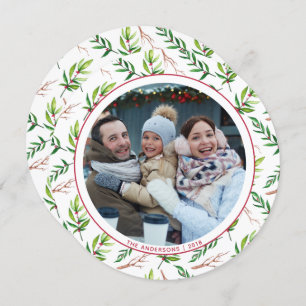 Convite Red Holly deixa Feriado de Foto da Família Natal
