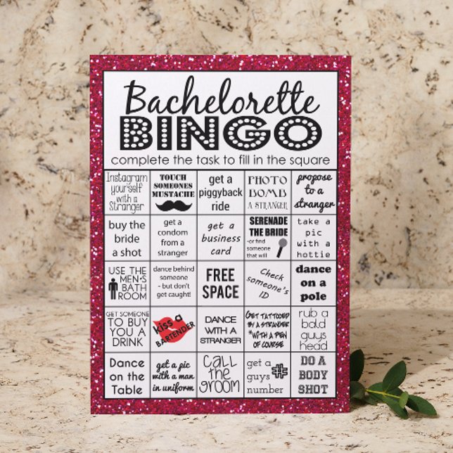 Convite Red Hot Bachelorette Bingo, Jogo da Festa, Desafio (Criador carregado)