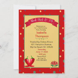 Convite Red Hot Peppers 70 Aniversário