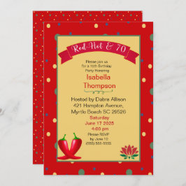 Convite Red Hot Peppers 70 Aniversário