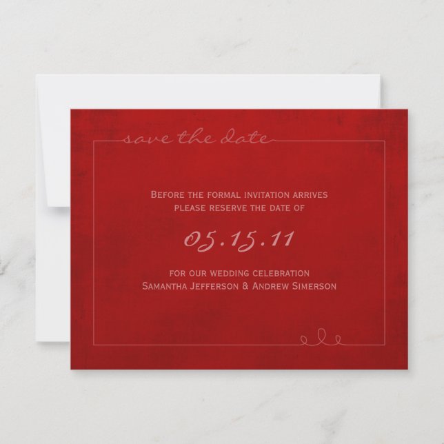 Convite Red Hot Save the Date Announces (Frente)