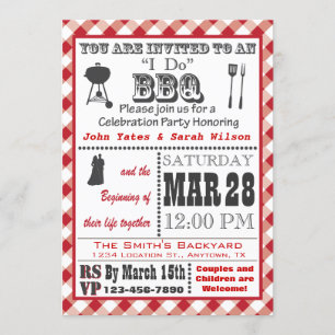Convite Red I Do Barbecue